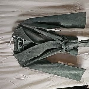 Karen Kane Green Suede Leather Jacket, Vintage w/ Tags